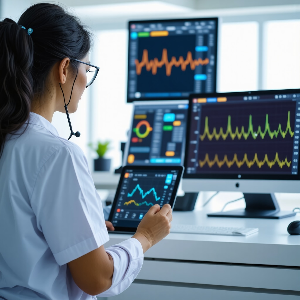 Wearable health devices and AI interfaces used in clinics for personalized Ozempic treatment