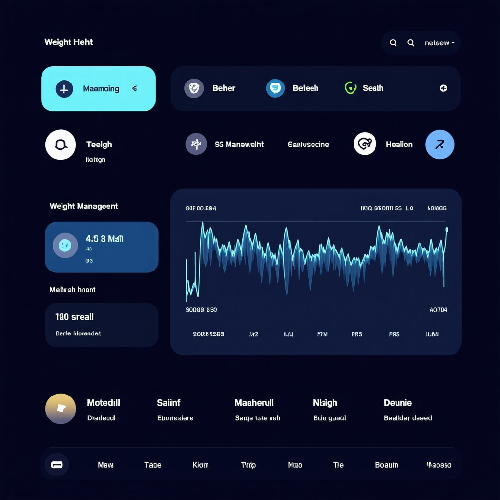 A sleek digital app interface displaying weight loss metrics and motivational messages