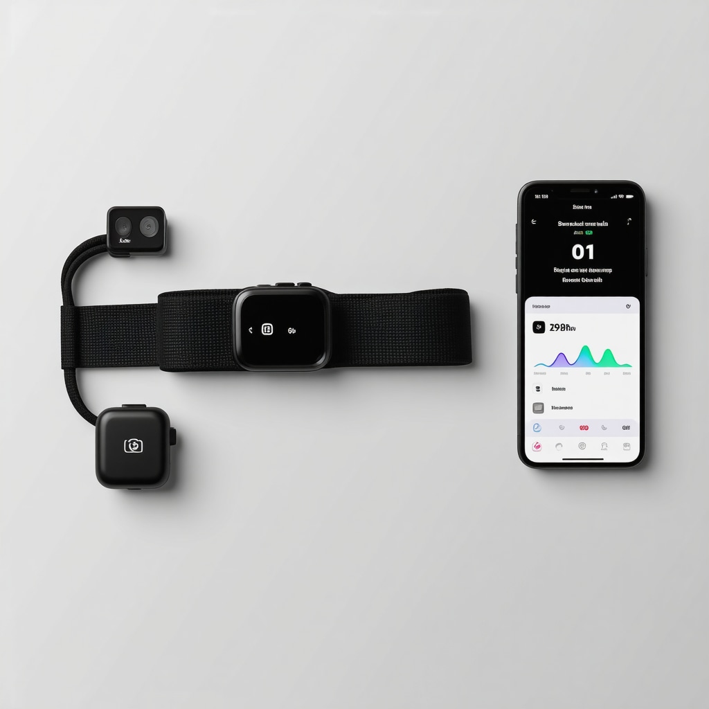 Illustration of wearable devices and mobile app used for monitoring weight loss progress
