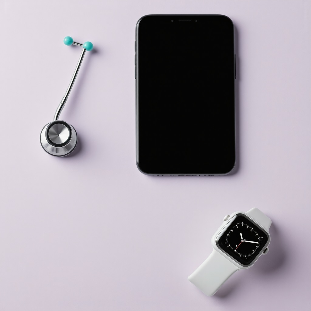 Illustration of wearable devices and mobile apps supporting weight loss journey