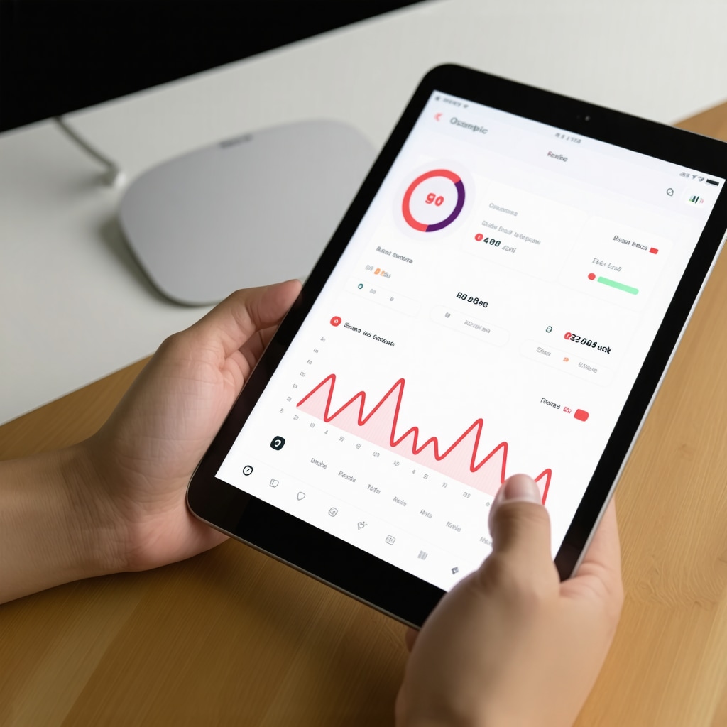 Tablet displaying real-time weight loss and side effect tracking data for Ozempic users