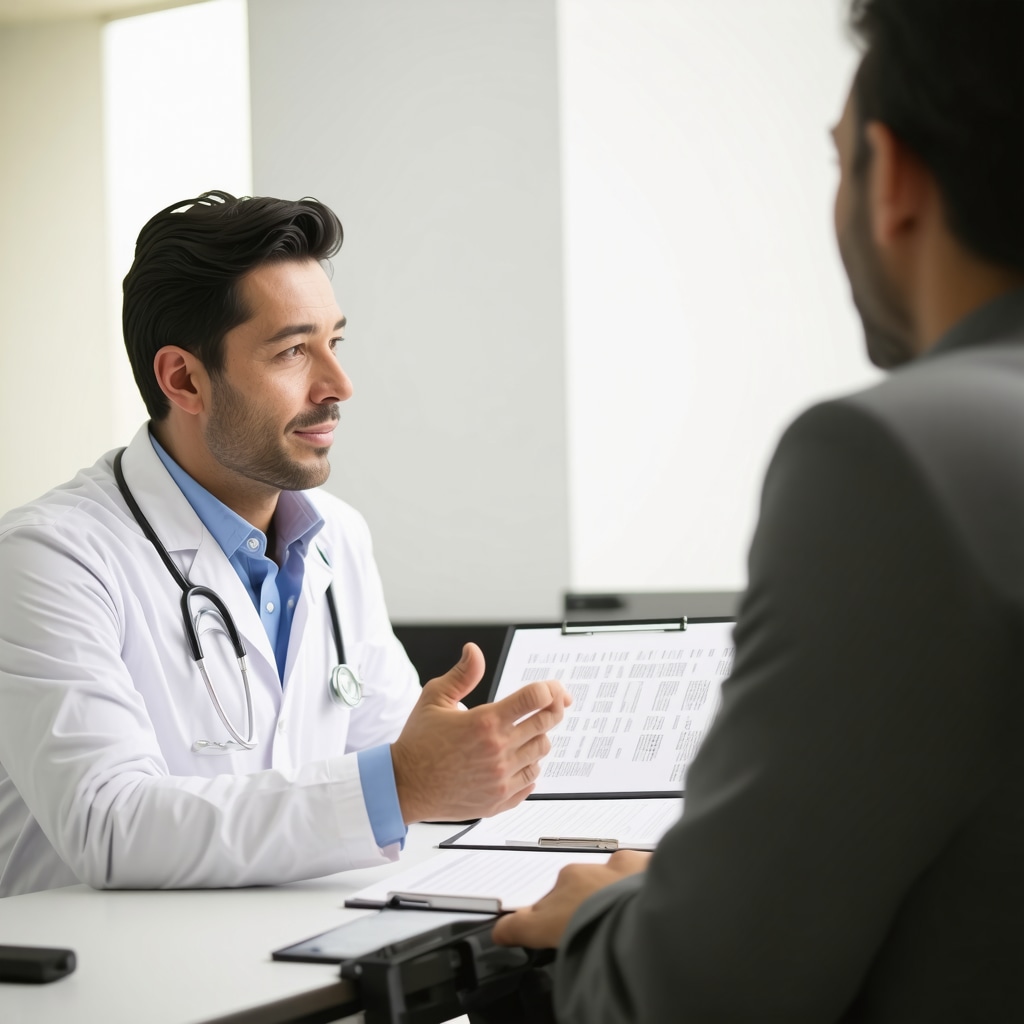 Doctor explaining Ozempic treatment benefits and strategies for sustained weight management to a patient.