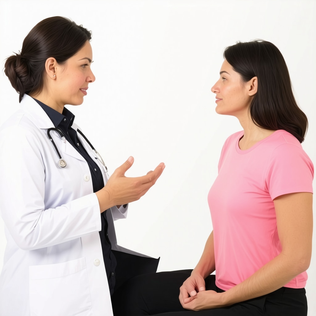 Healthcare professional advising patient on long-term weight loss strategies