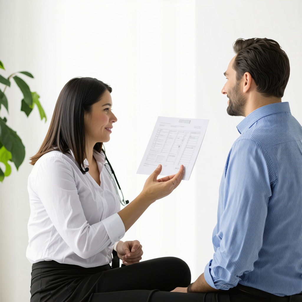 Doctor advising patient on affordable weight loss treatments