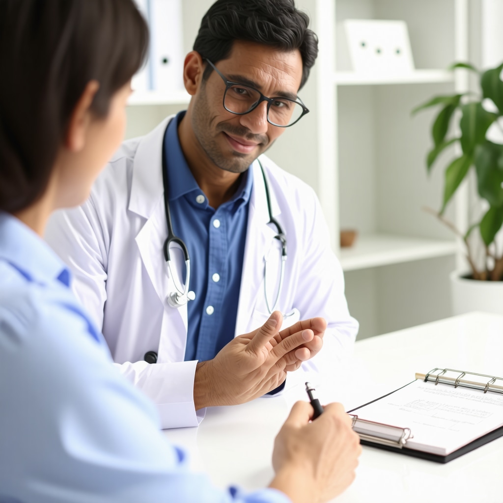 Doctor explaining Ozempic side effects to patient in clinic