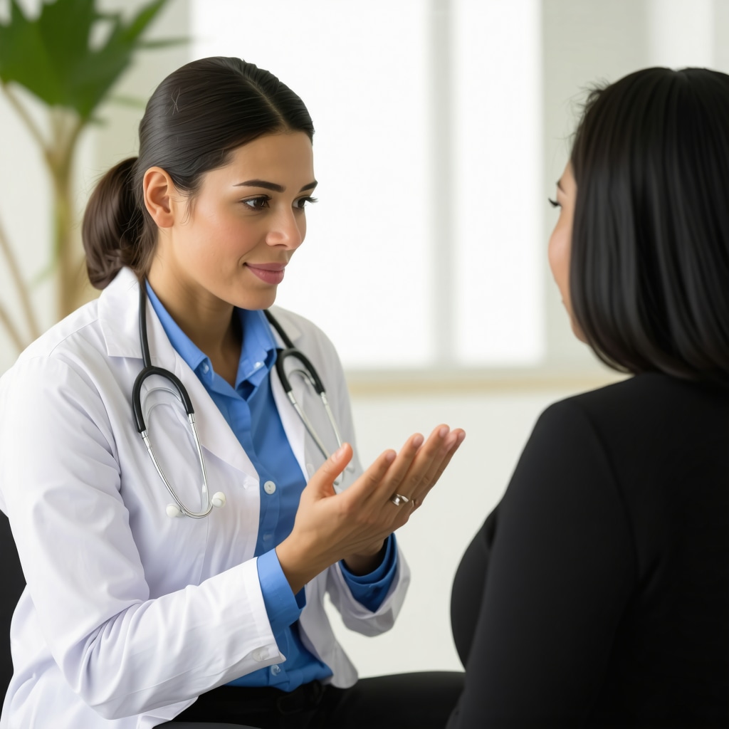 Doctor explaining Ozempic benefits and costs to a patient during consultation