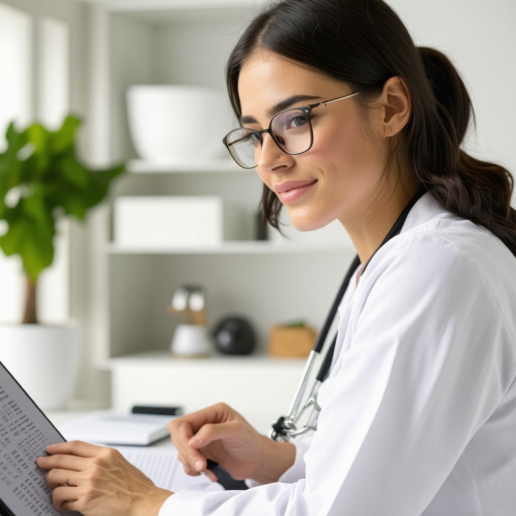 Medical professional analyzing Ozempic treatment plans in a modern clinic