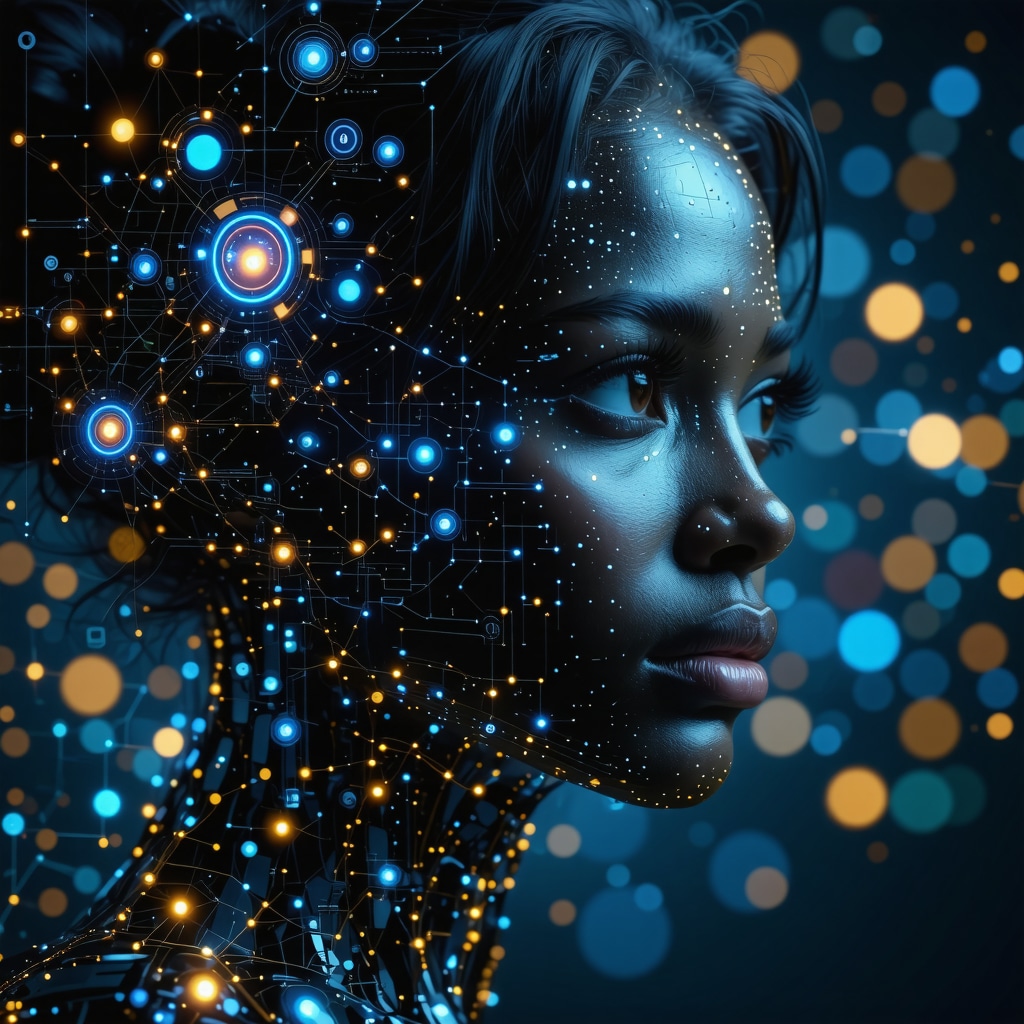 Visualization of advanced healthcare technology featuring AI, biosensors, and personalized medicine
