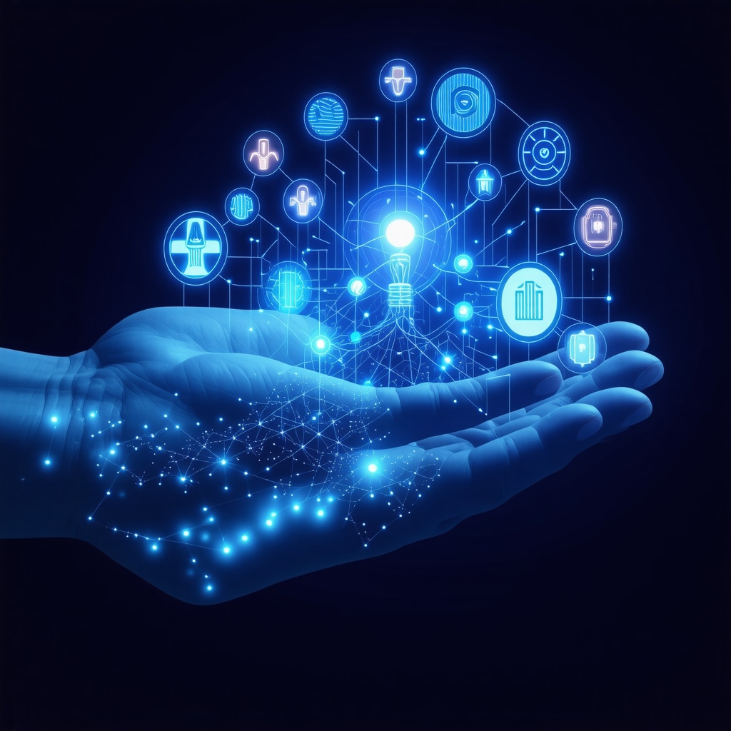 Illustration of futuristic digital health tools for personalized weight management
