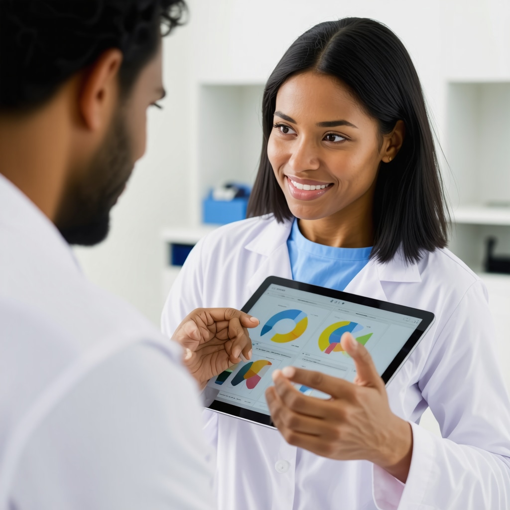 Doctor reviewing patient data on tablet to optimize Ozempic therapy and manage side effects