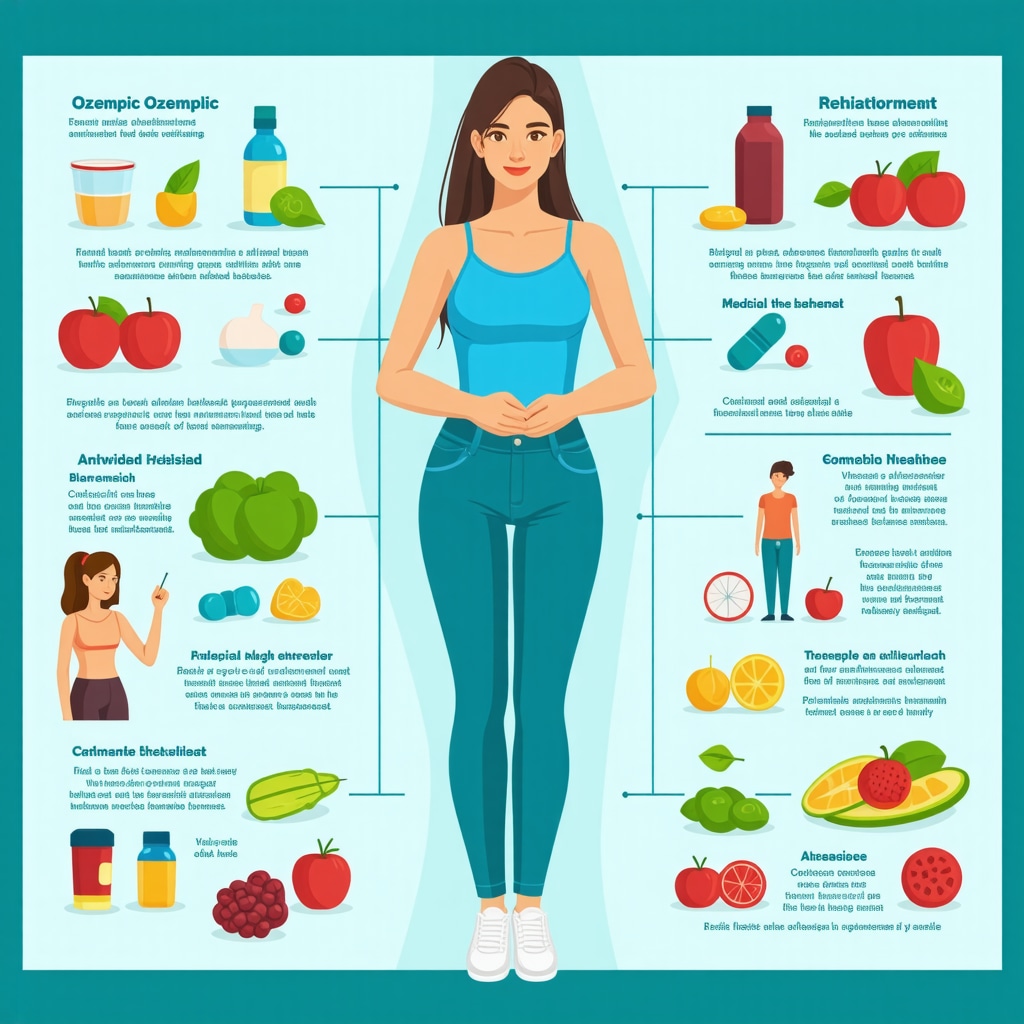 Diagram showing the integration of medication, behavioral therapy, and lifestyle changes for weight management
