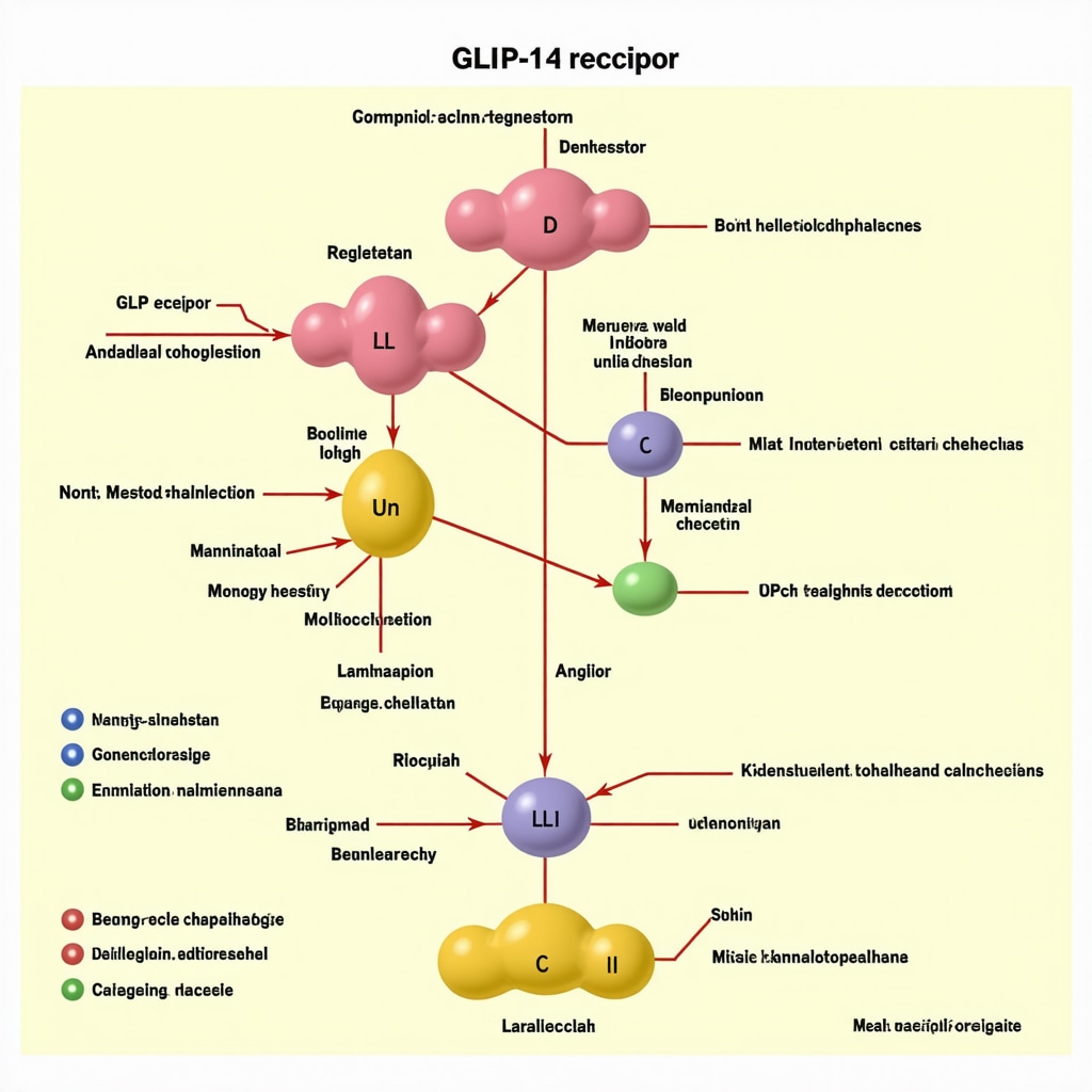 Diagram illustrating hormonal pathways involved in GLP-1 receptor activity and metabolic health
