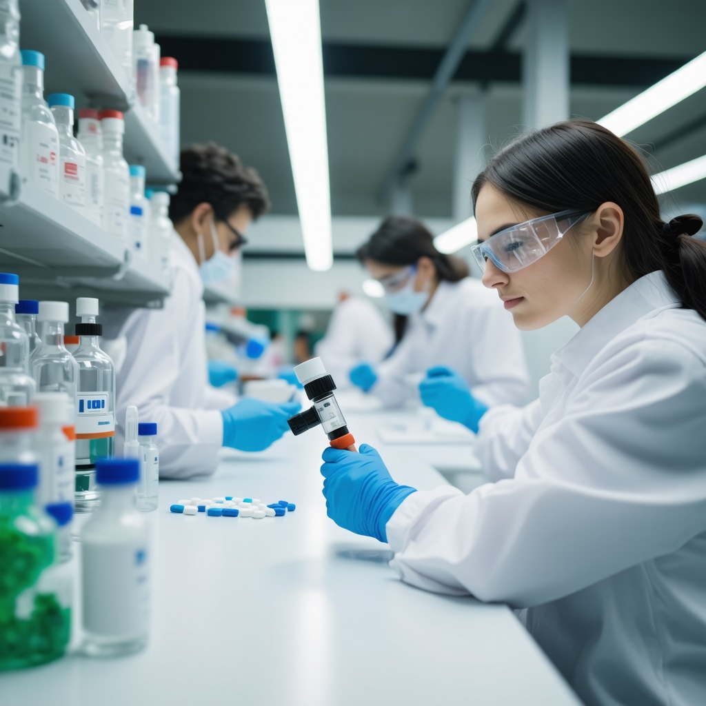 Scientists designing next-generation GLP-1 formulations in a modern lab