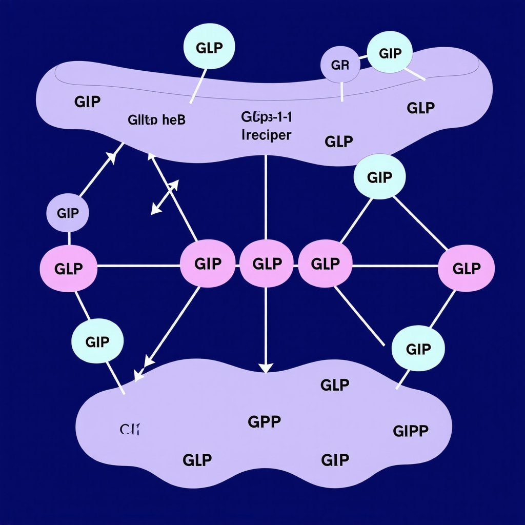 Diagram illustrating dual receptor activation in metabolic health