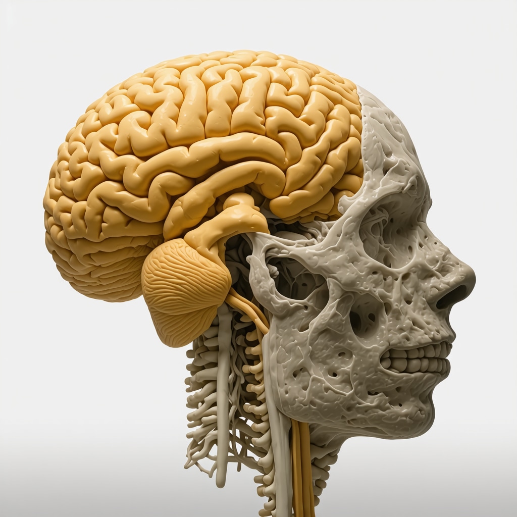 Diagram showing neural pathways related to hunger and satiety affected by Ozempic, emphasizing hypothalamus and brainstem.