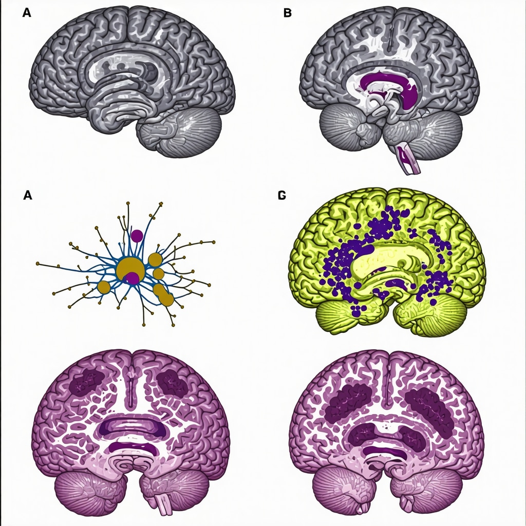 Illustration of brain and gut pathways involved in GLP-1 mediated weight loss with scientific annotations