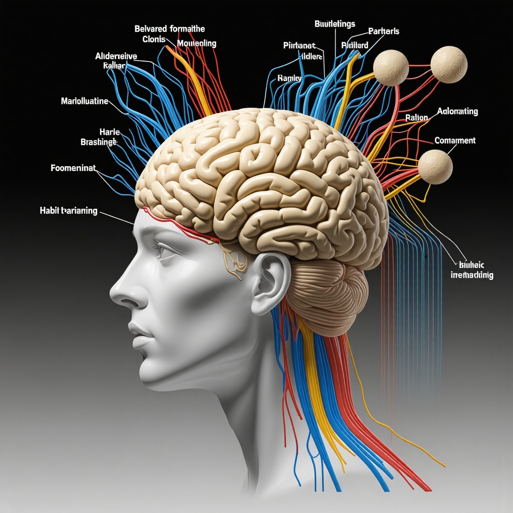 Diagram illustrating brain neuroplasticity related to habit formation and behavioral change