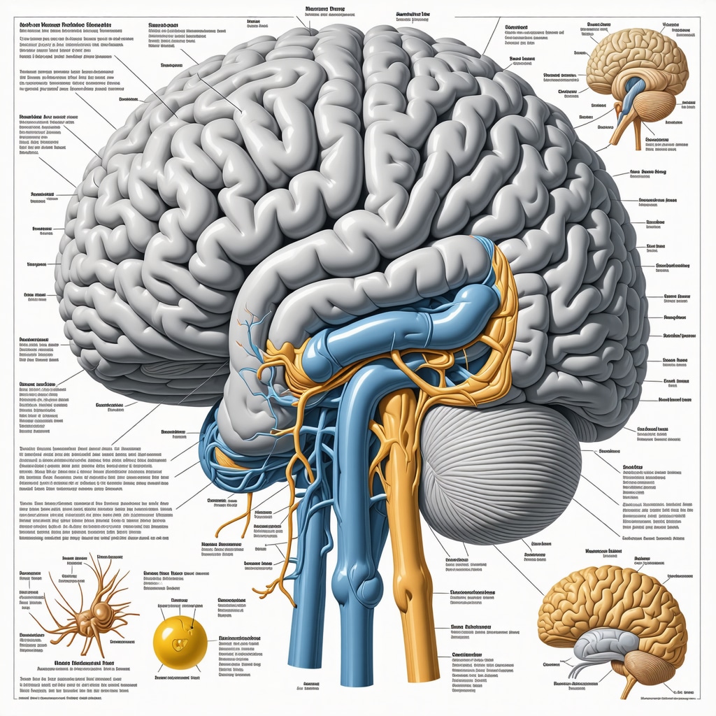 Brain diagram illustrating neural circuits affected by Ozempic in weight loss