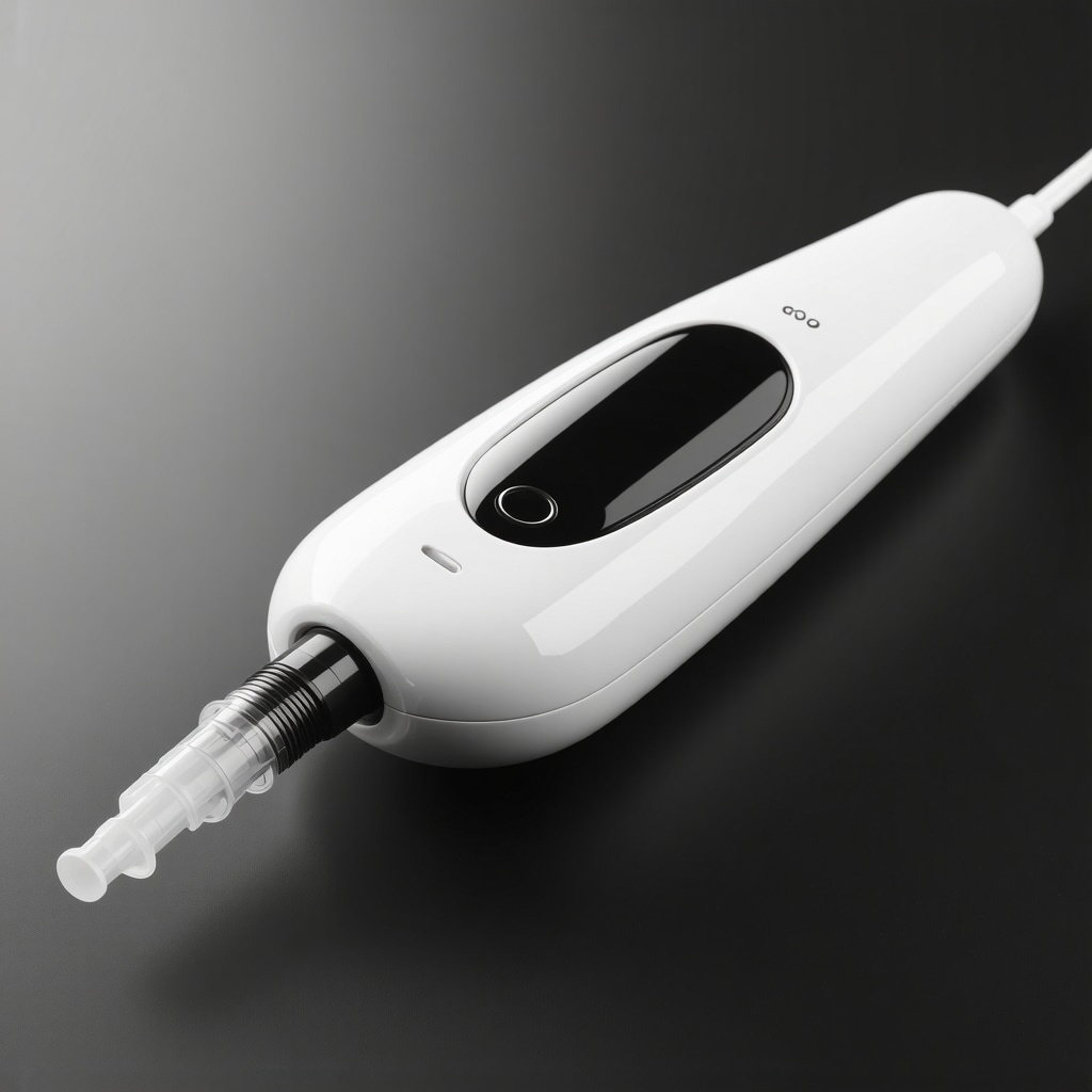 futuristic medical injector device for Ozempic with sleek design and smart technology