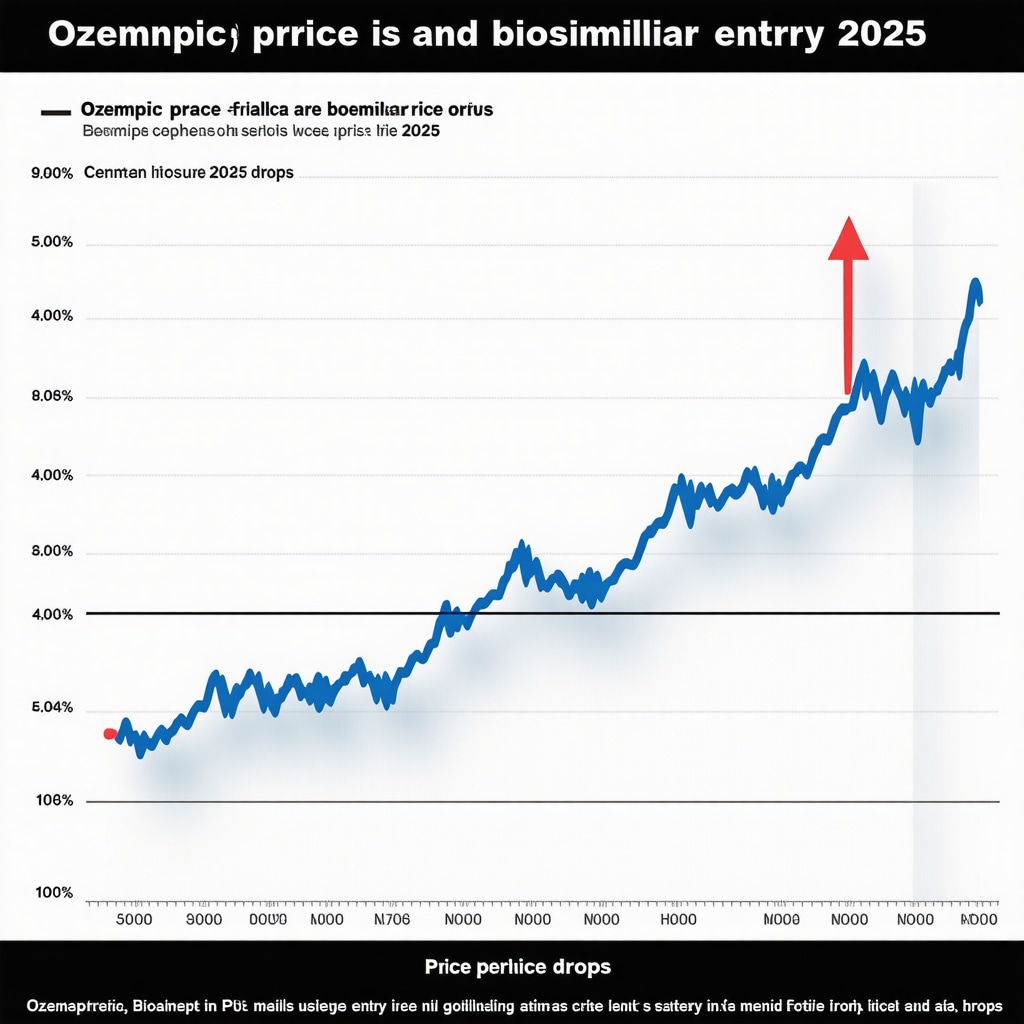 Graph illustrating fluctuations in Ozempic prices with biosimilar market entry in 2025