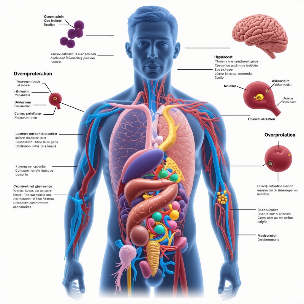 Illustration showing how Ozempic influences inflammation, cardiovascular health, and brain function.