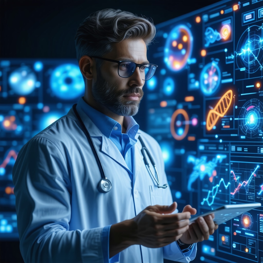 Doctor analyzing genetic and digital health data for customized Ozempic treatment
