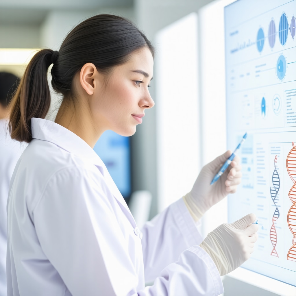 Doctor analyzing genetic data for personalized Ozempic treatment in a modern clinic