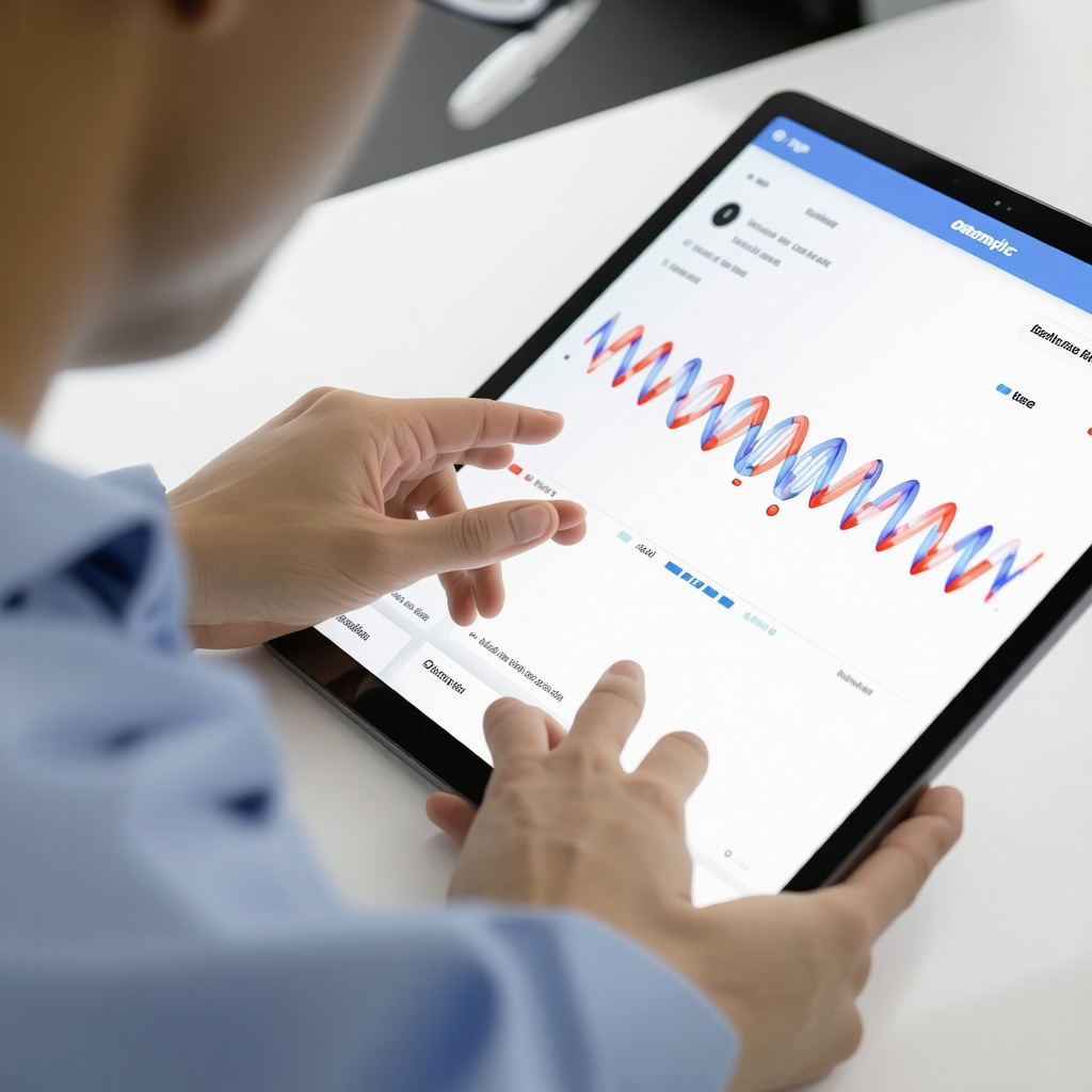 Healthcare professional reviewing genetic data on a tablet for tailored Ozempic therapy