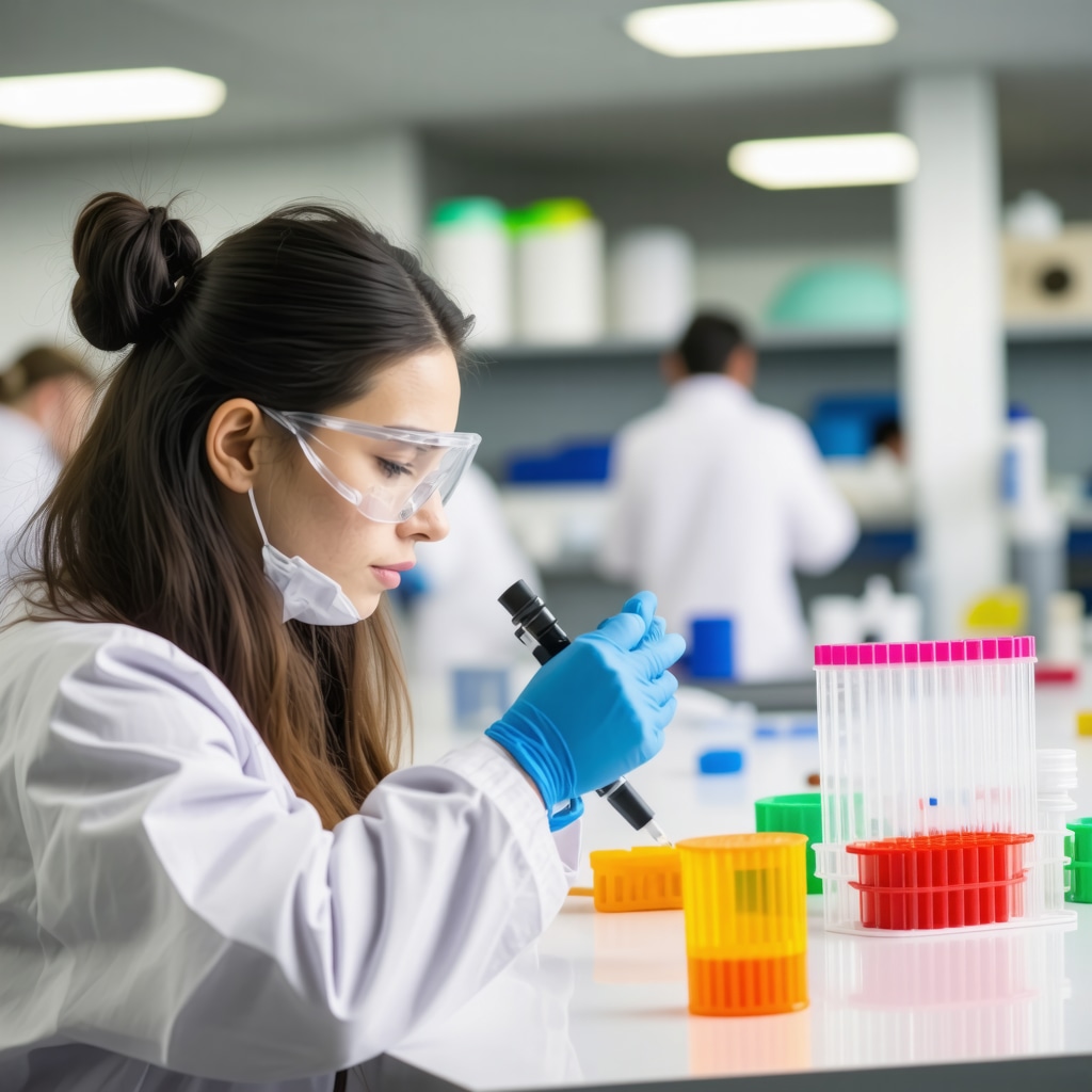 Laboratory scene showing genetic testing and analysis for personalized weight management