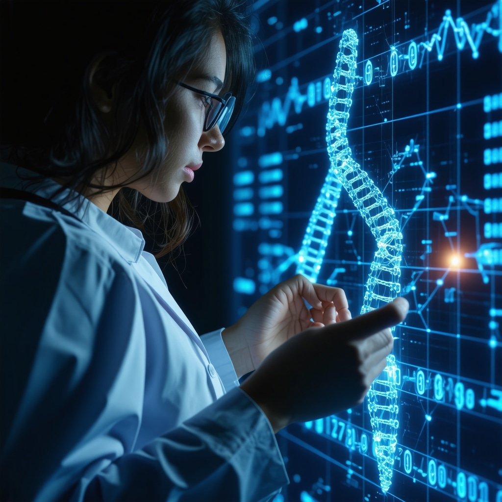 Doctor analyzing genetic data on a digital tablet for tailored Ozempic treatment.