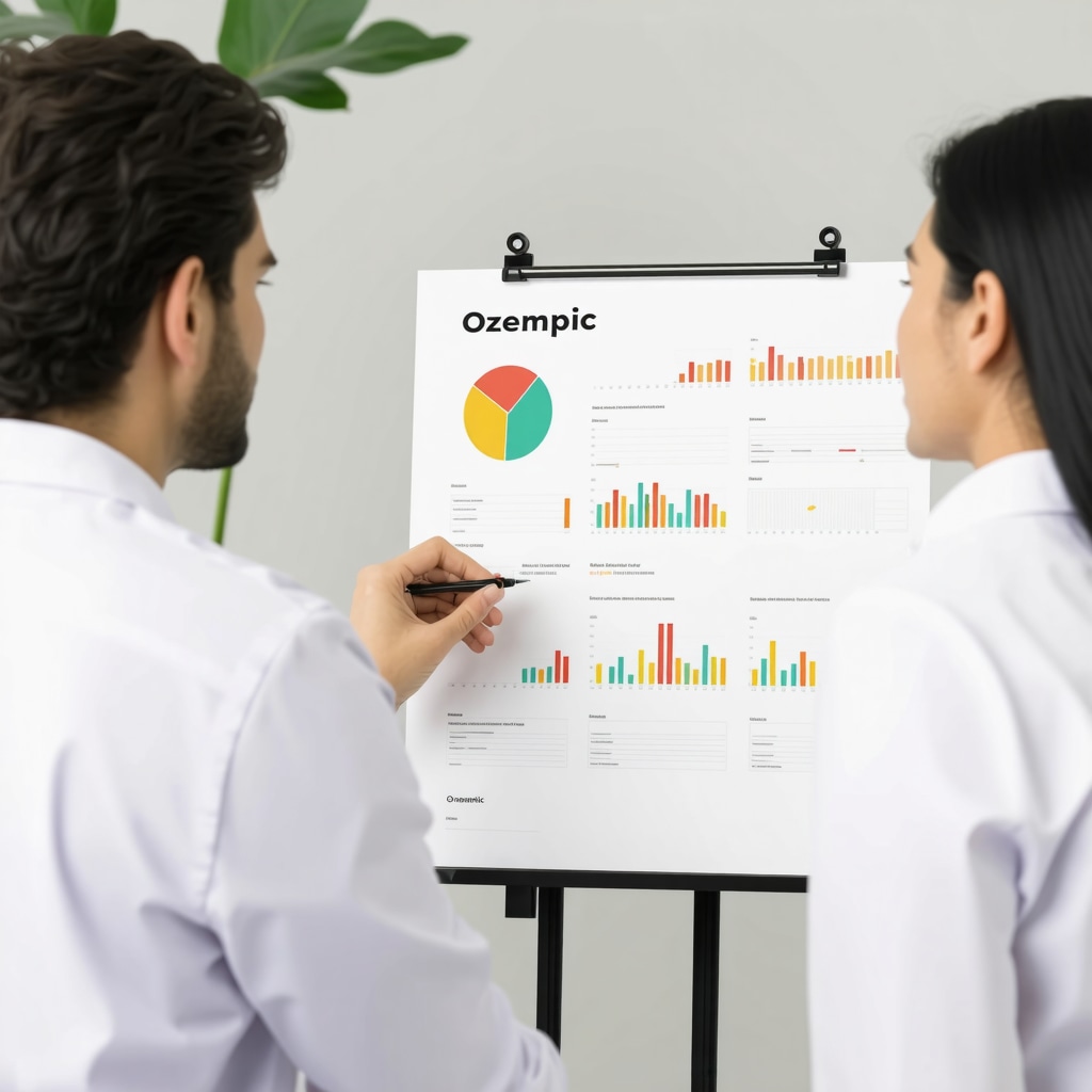 Healthcare provider analyzing metabolic data with patient to tailor Ozempic weight loss therapy