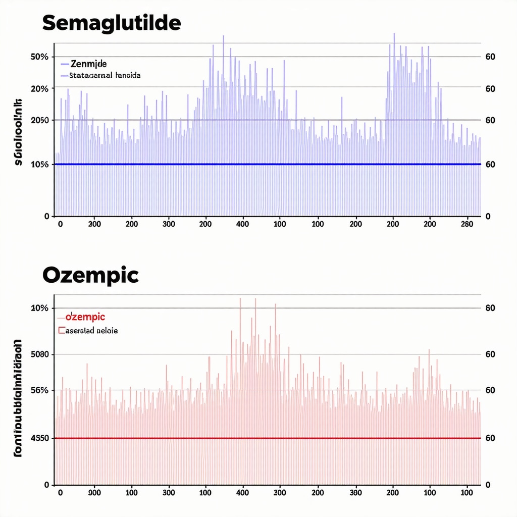 Comparison chart of pharmacokinetics of Semaglutide and Ozempic highlighting half-life differences