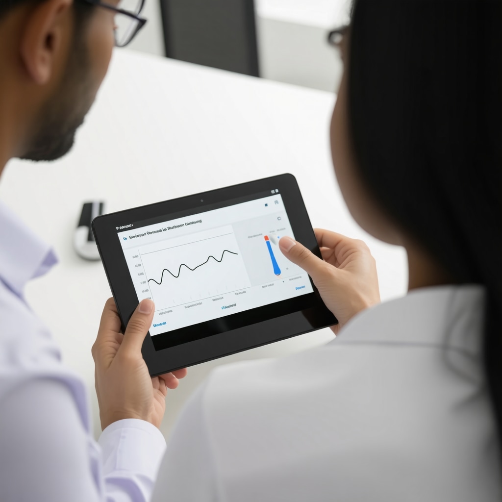 Healthcare provider discussing Ozempic dosing with patient using digital glucose monitoring data