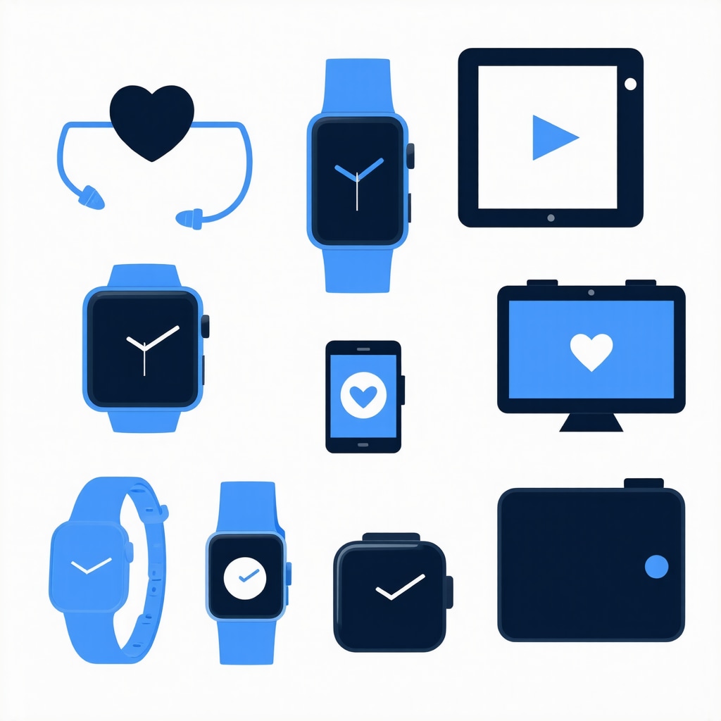 Diagram showing various telehealth devices used in virtual weight management, including continuous glucose monitors, fitness trackers, and teleconsultation interfaces