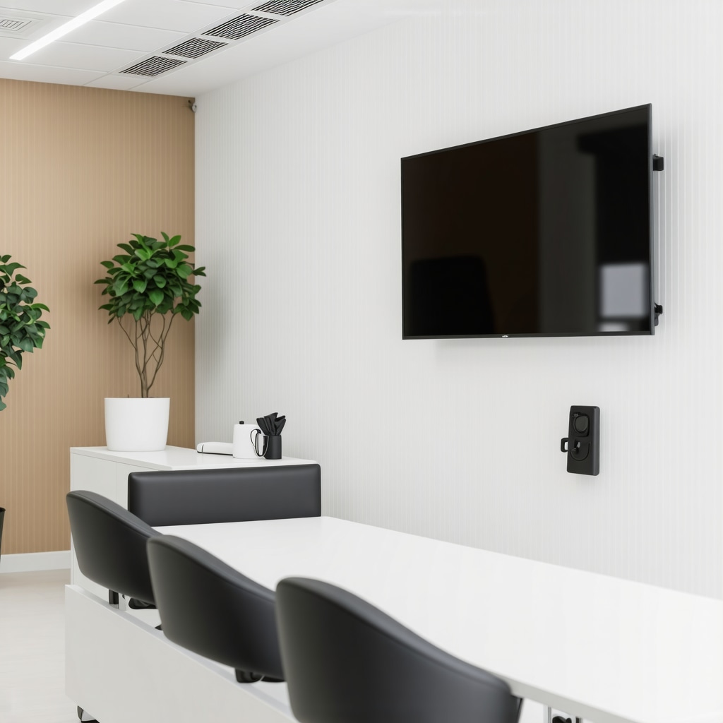 Interior of a modern medical clinic with professional staff and advanced health monitoring equipment