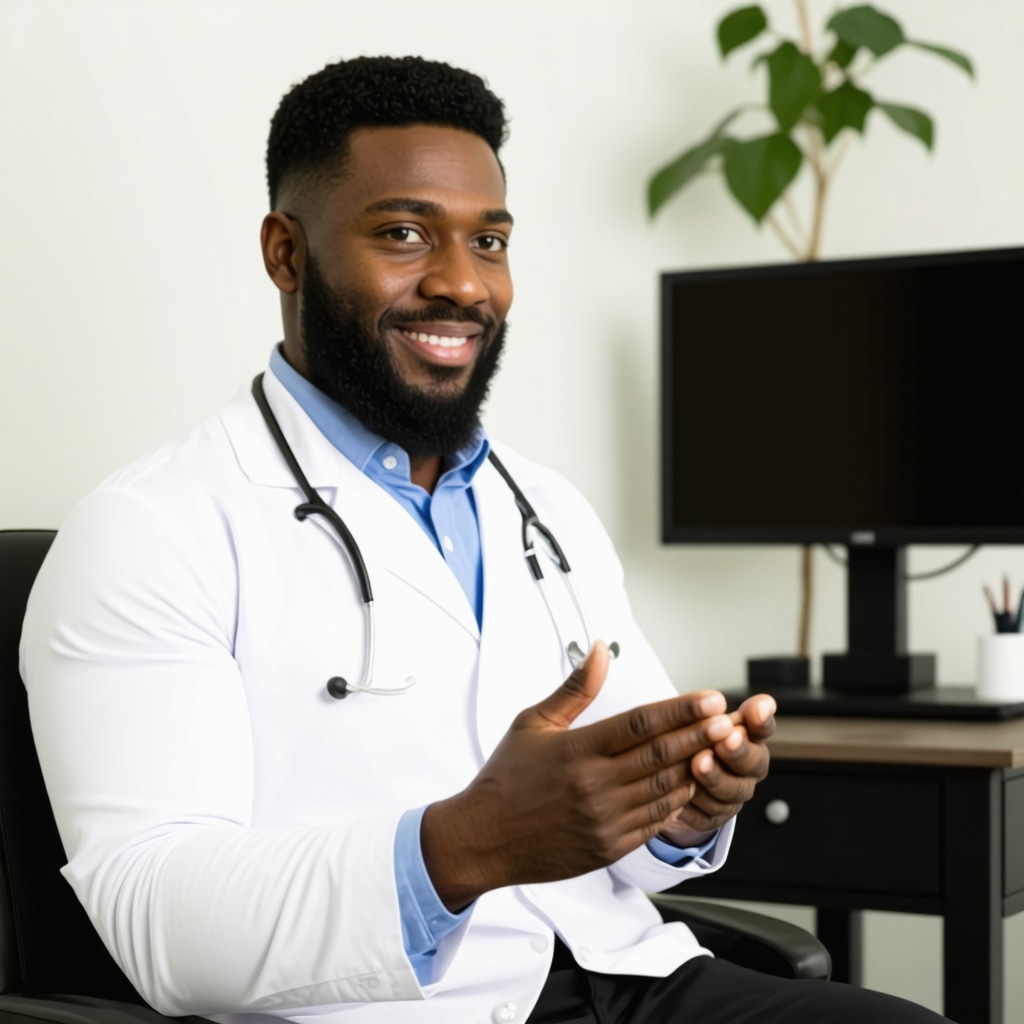 Doctor advising patient on medication management via telehealth platform