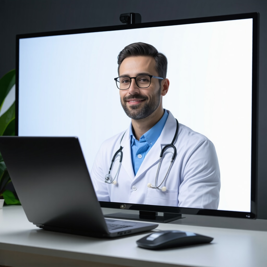 Doctor conducting a telehealth consultation for Ozempic prescription via secure online platform
