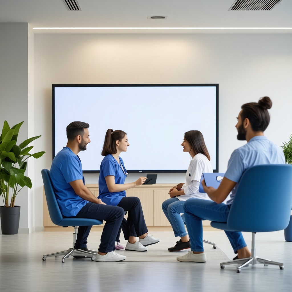Licensed doctors consulting patients in a professional medical setting, emphasizing safety and trust