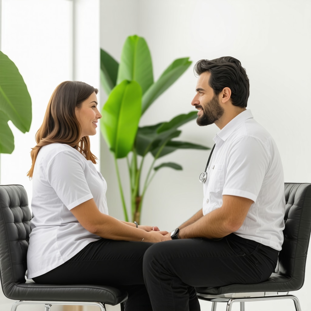 Doctor consulting patient about Ozempic weight loss options at a medical clinic