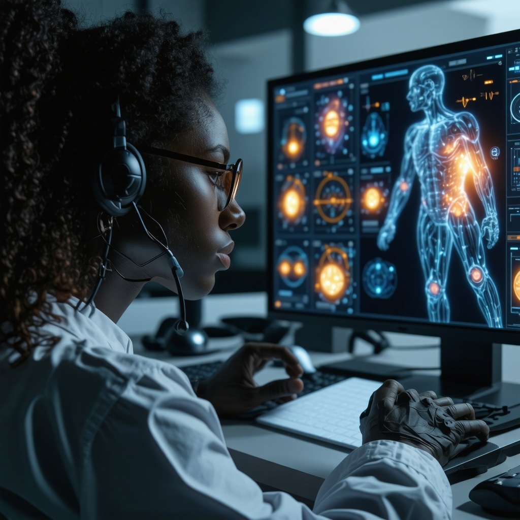 Digital doctor and AI analyzing health data on a screen for safe Ozempic prescription