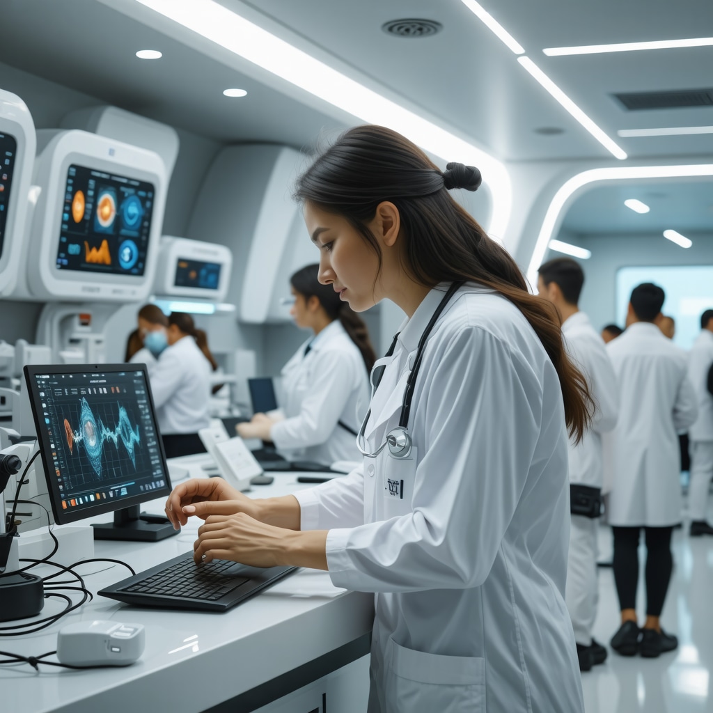 Healthcare professionals using digital devices for weight loss monitoring