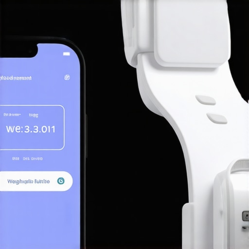 A sleek wearable device syncing with a smartphone app, representing personalized health monitoring for weight loss
