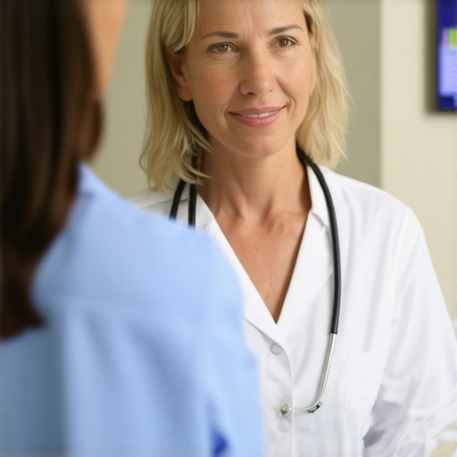 Healthcare professional discussing weight loss plan with patient in medical office