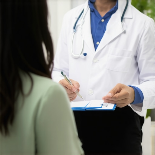 Healthcare professional advising patient on Ozempic treatment in clinic