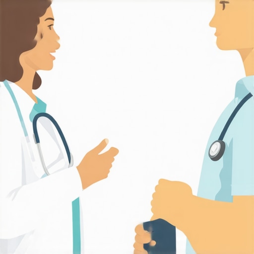 Healthcare professional and patient discussing weight loss strategies.