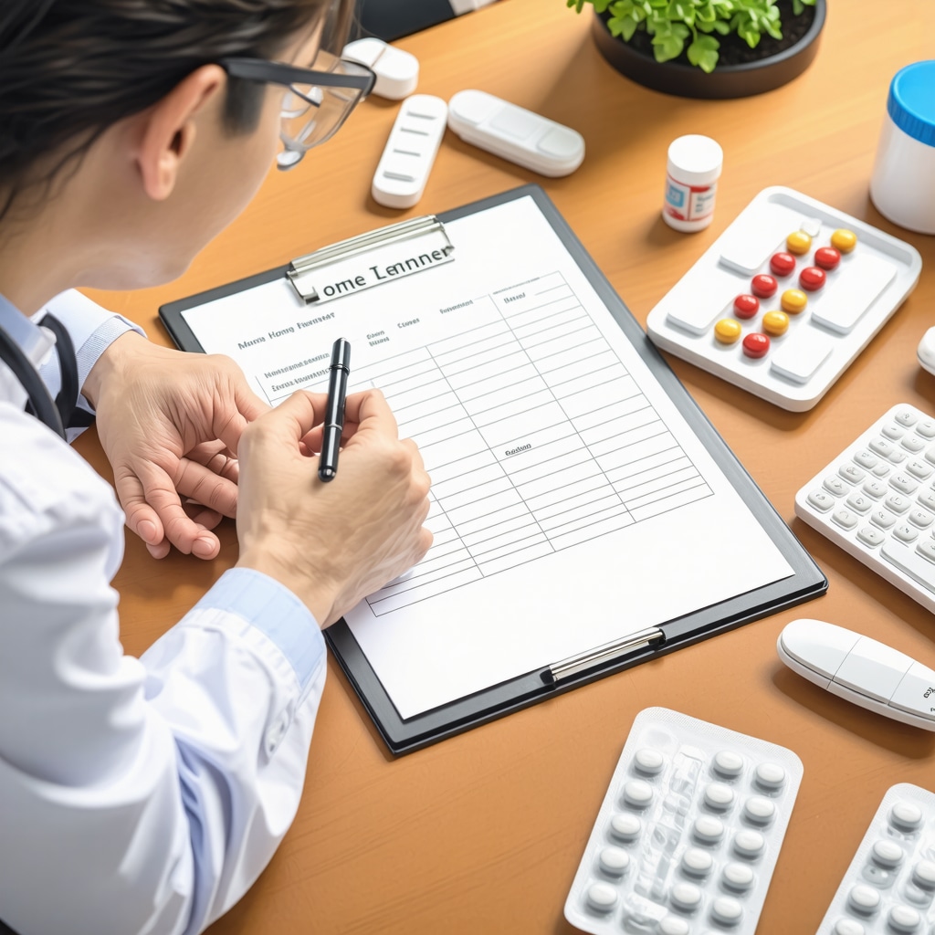 Healthcare professional reviewing a patient’s personalized weight management plan with medication and lifestyle tools.
