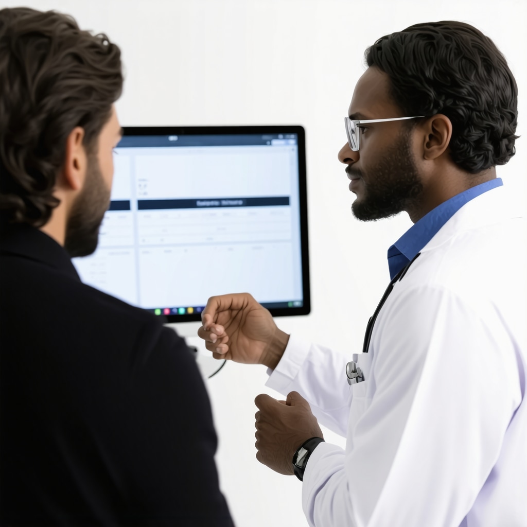 Doctor explaining personalized weight management plan to patient with digital health tools