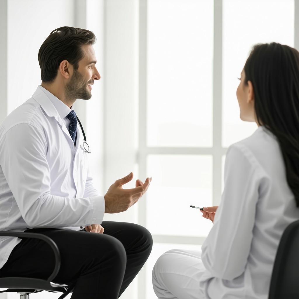 Expert doctor discussing long-term weight management strategies with a patient.