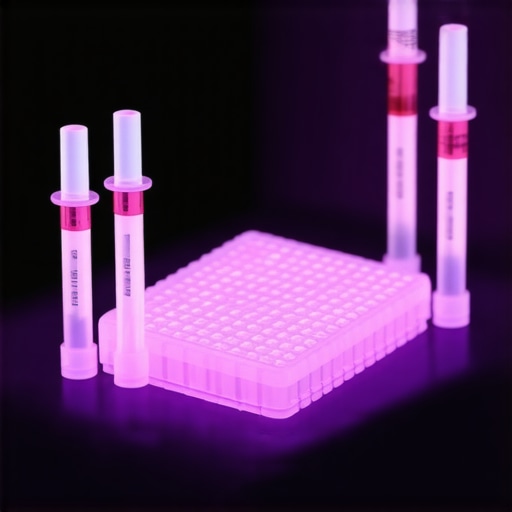 Futuristic medical clinic with genetic testing and digital health devices for personalized weight loss treatment