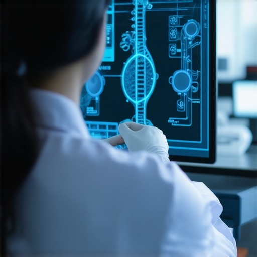 Doctor analyzing genetic data on a digital interface for personalized weight loss plans.